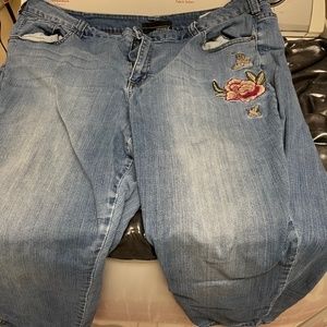 Lane Bryant flower jeans